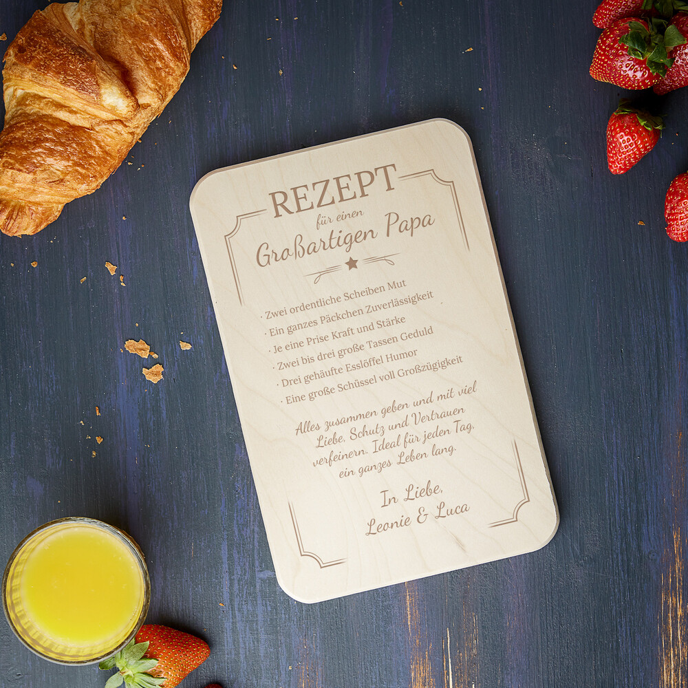 Frühstücksbrett für Papa - Rezept - Personalisiert