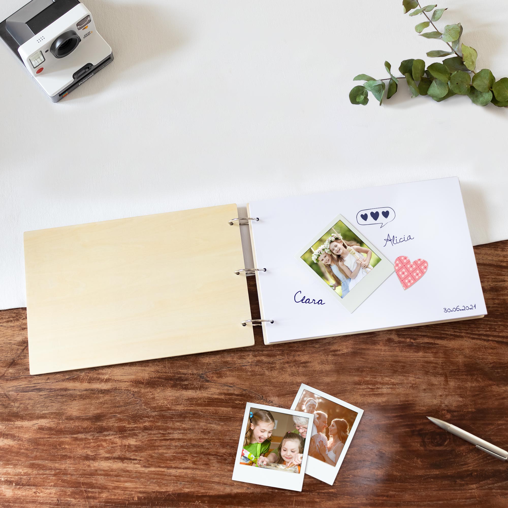 Fotoalbum mit Holzcover - Gästebuch