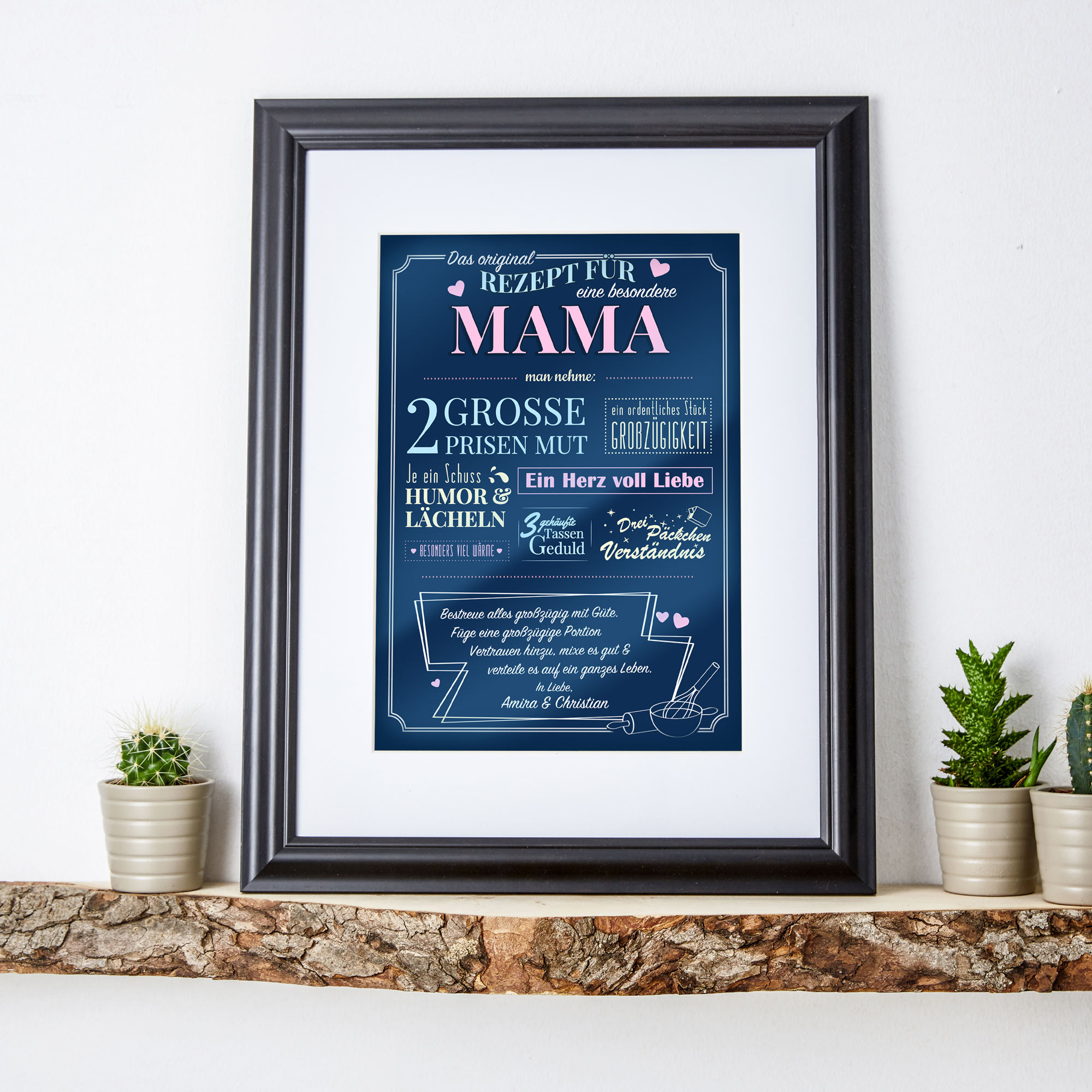 Personalisiertes Wandbild - Rezept für eine besondere Mama
