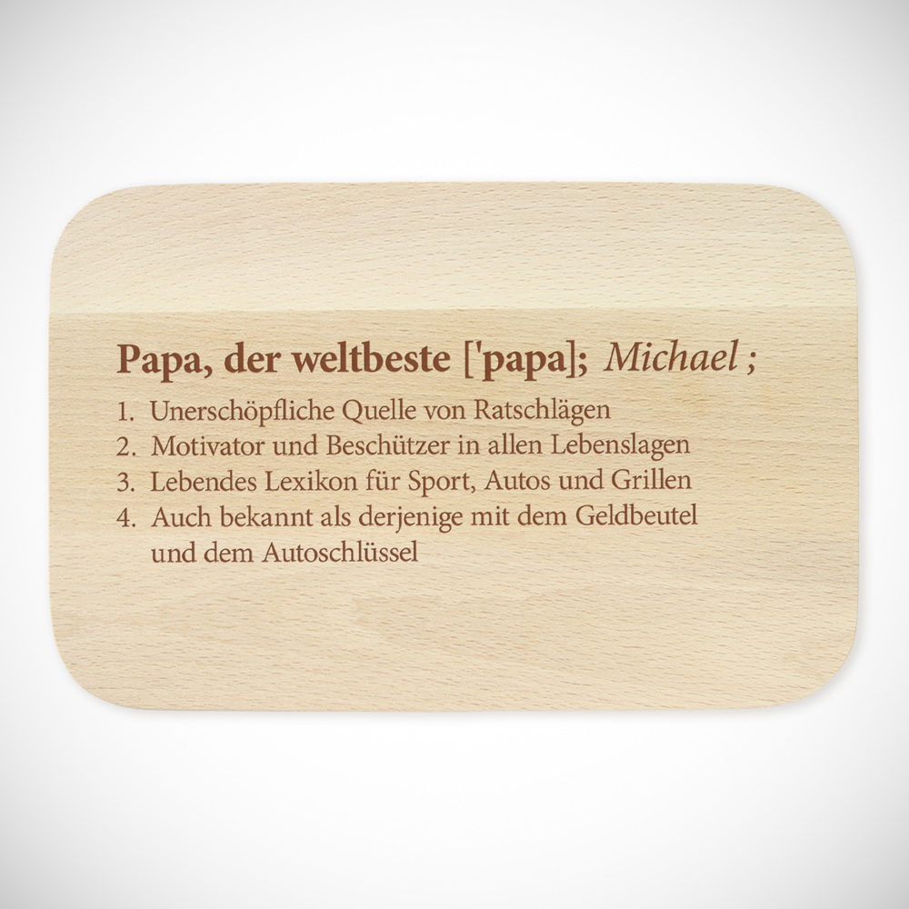 Frühstücksbrett mit Gravur - 2er Set Definition Mama Papa