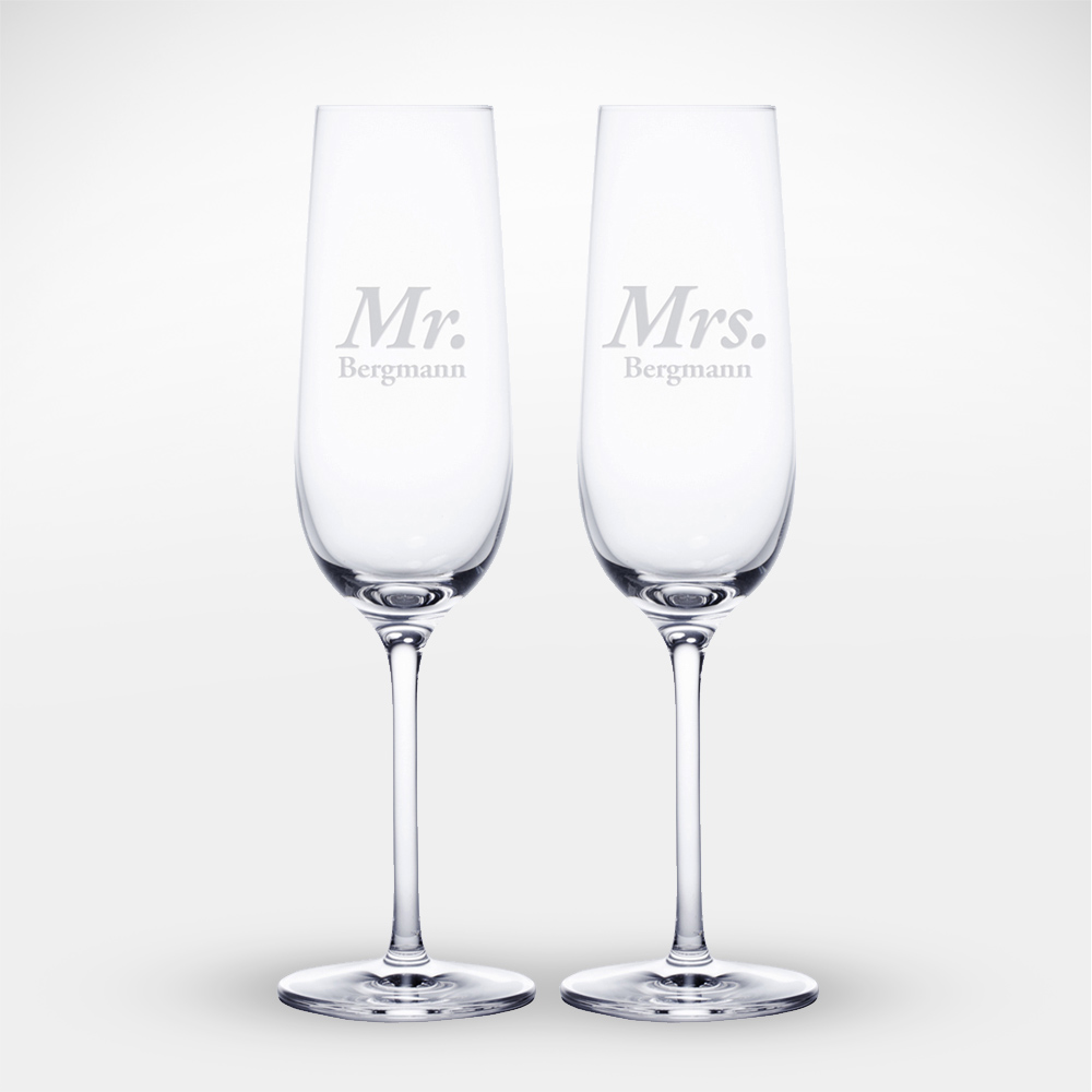 Sektgläser mit Gravur - Mr & Mrs - Personalisiert