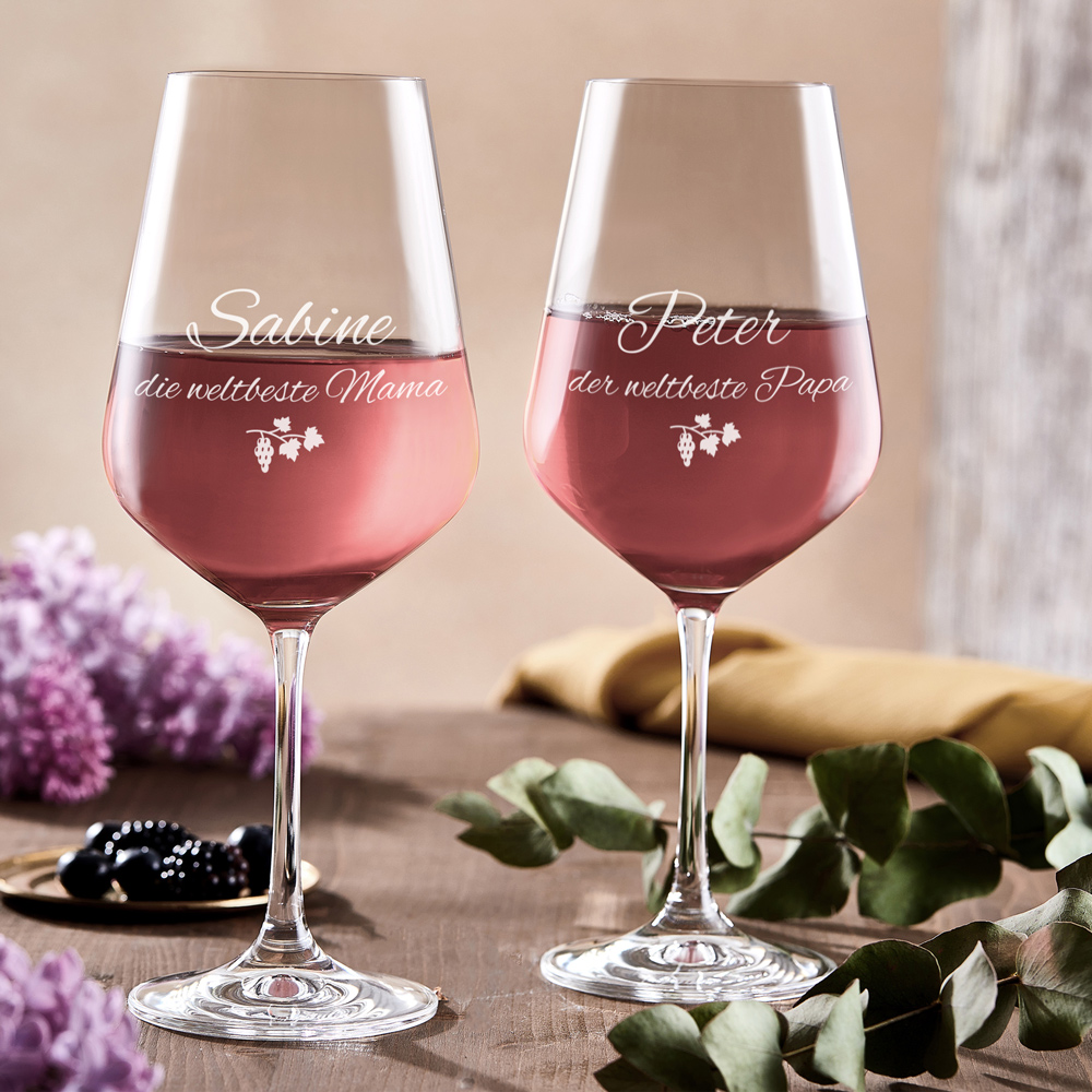 Weinglas - Beste Eltern - Personalisiert - 2er Set