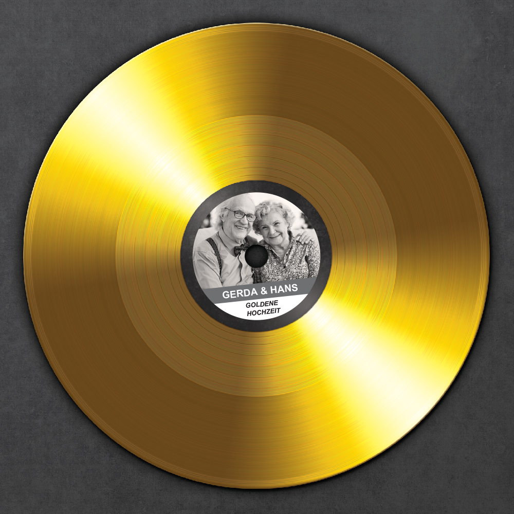 Goldene Schallplatte zur Goldenen Hochzeit - Personalisiert