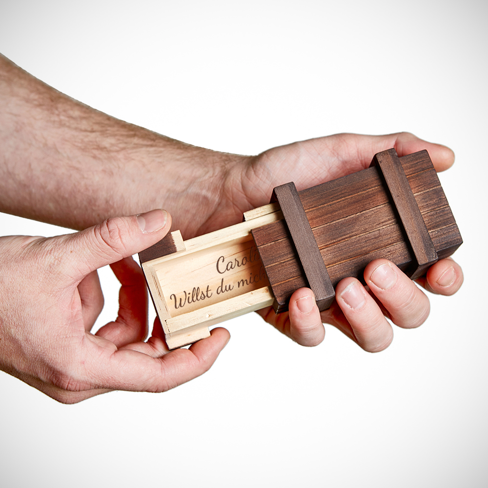 Magische Geschenkbox - Heiratsantrag - Personalisiert - Dunkles Holz
