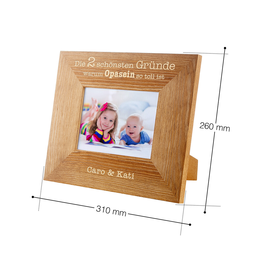 Bilderrahmen aus Holz mit Gravur - Opasein - Personalisiert