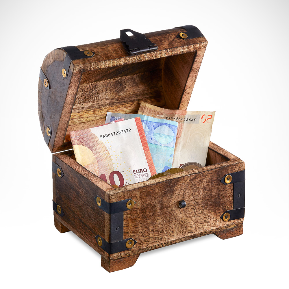 Aufbewahrungsbox aus dunklem Holz Personalisiert mit Namen Geburtstag Casa Vivente Schatztruhe mit Gravur Zum 50 Geschenkidee für Männer und Frauen Verpackung für Geld und Gutscheine