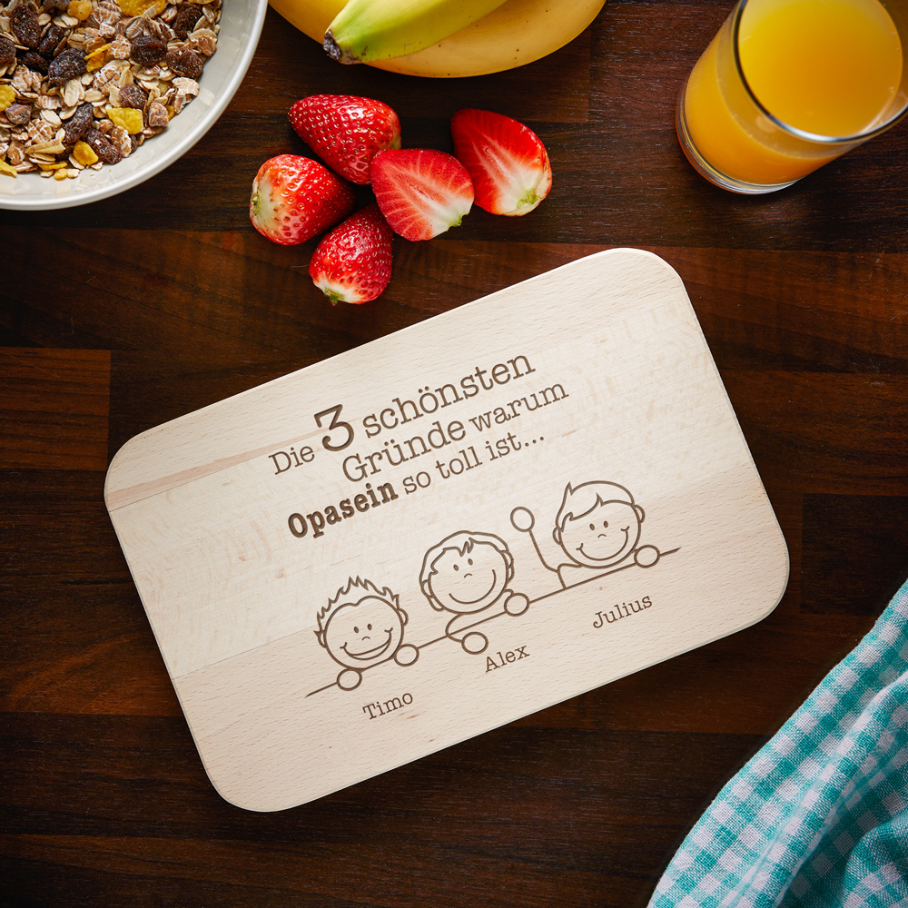 Frühstücksbrett - Gute Gründe - Opa - Personalisiert