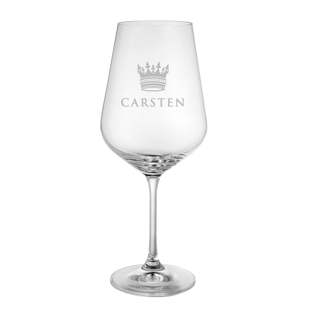 Weinglas - Große Krone - Personalisiert