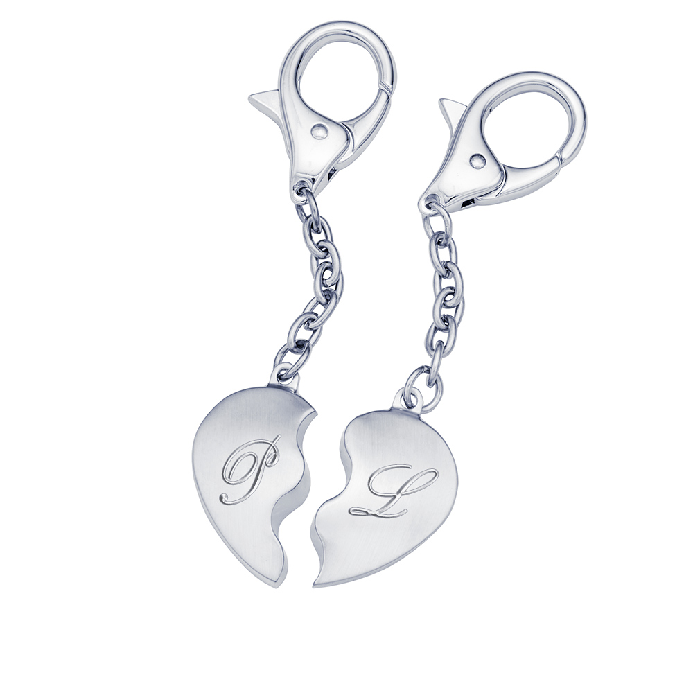 Schlüsselanhänger Herz aus Edelstahl mit Gravur - Personalisiert