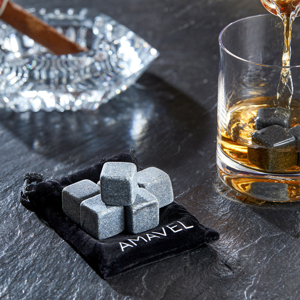 Whiskyset - Whiskysteine und Whiskyglas mit Gravur Elegant