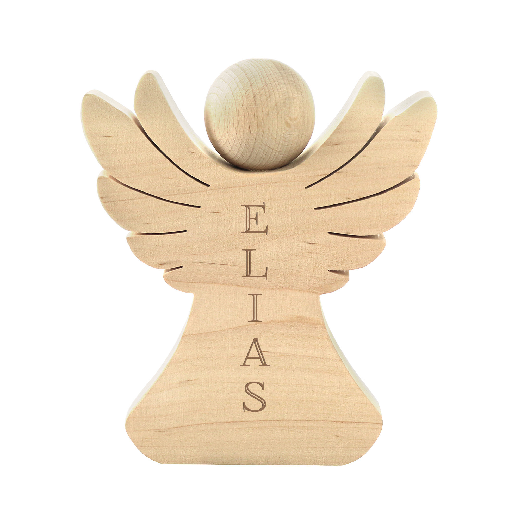 Engel aus Holz mit Gravur - Name - Personalisiert