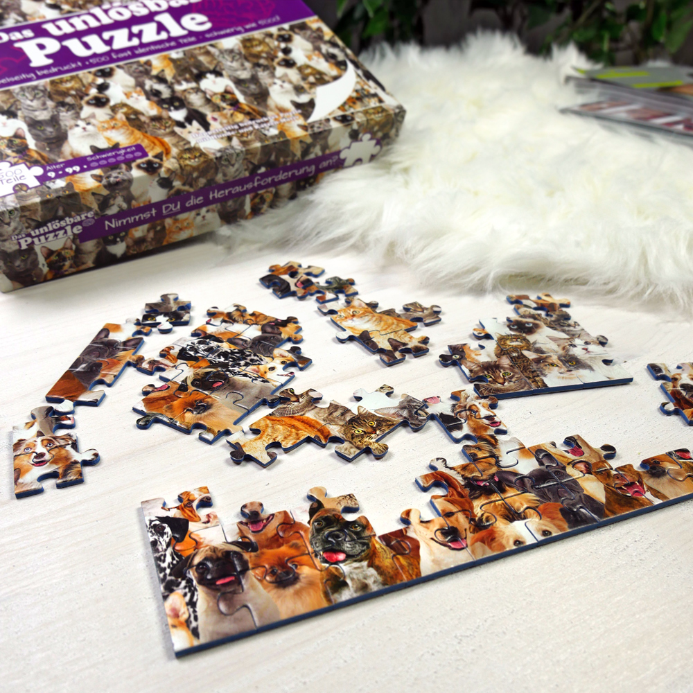 Das Unmögliche Puzzle - Unlösbares Puzzle - Katzen und Hunde