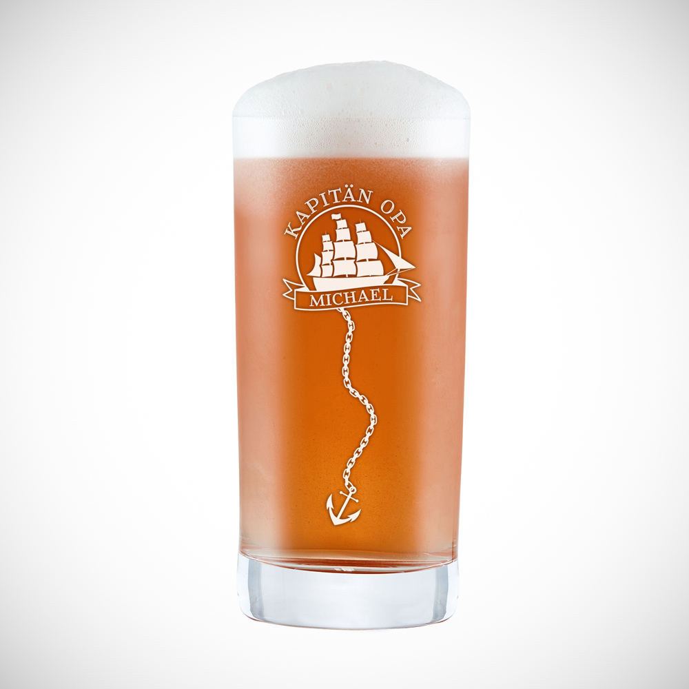 Craft Bier Glas mit Gravur für Opa - Schiff - Personalisiert