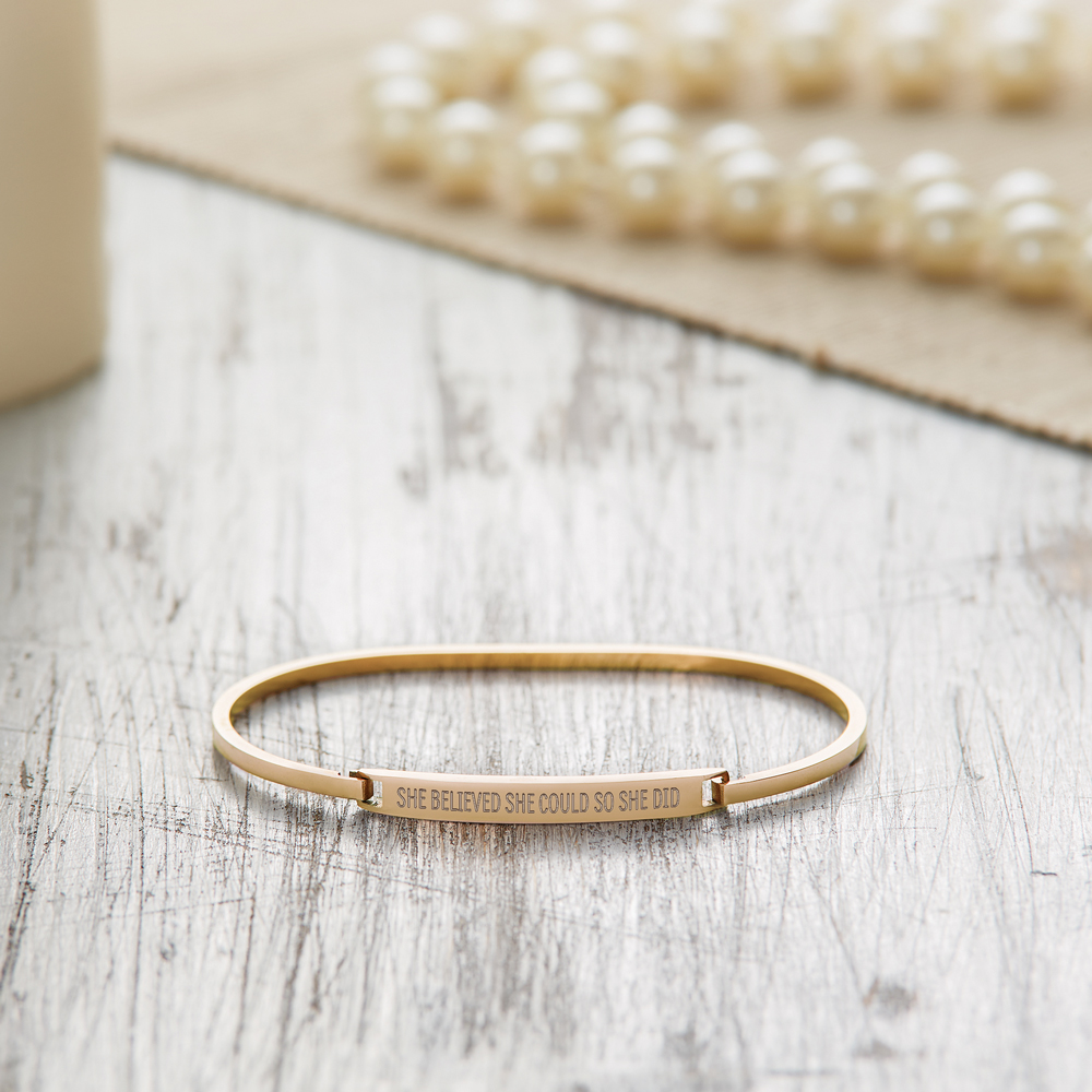 Armreif mit Gravur - Spruch - Gold - Personalisiert