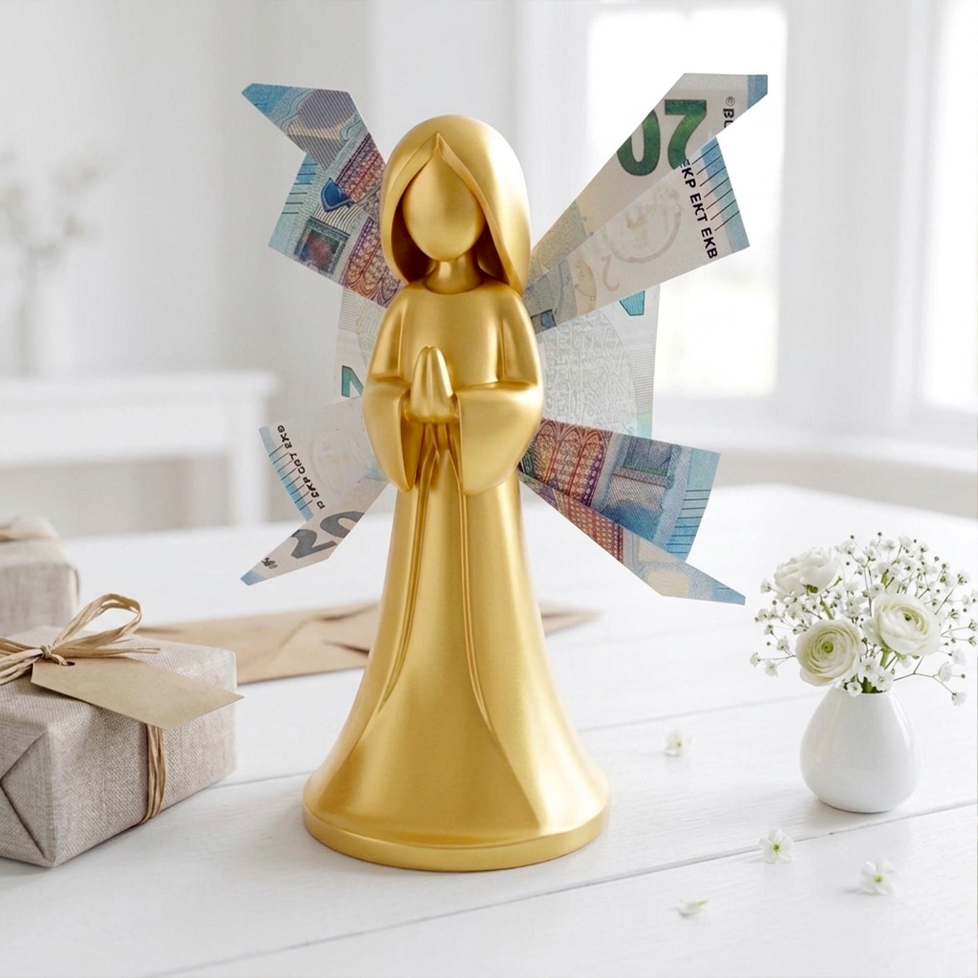 Geldgeschenk Schutzengel des Glücks - Gold