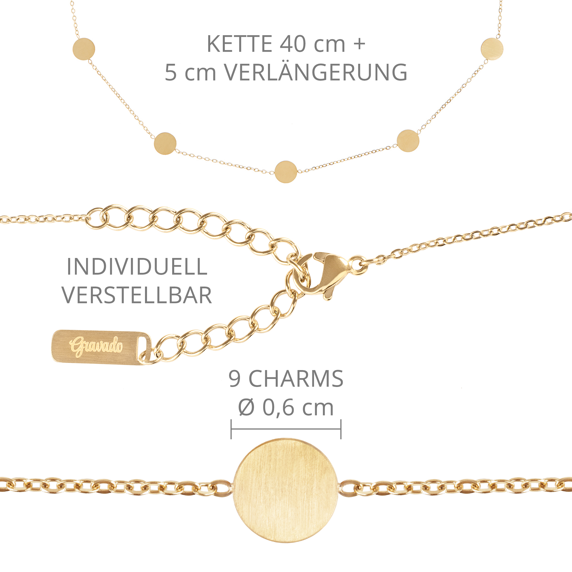 Bundle - Layering Kette - Kette Kreis S - Gold - Initial - Personalisiert