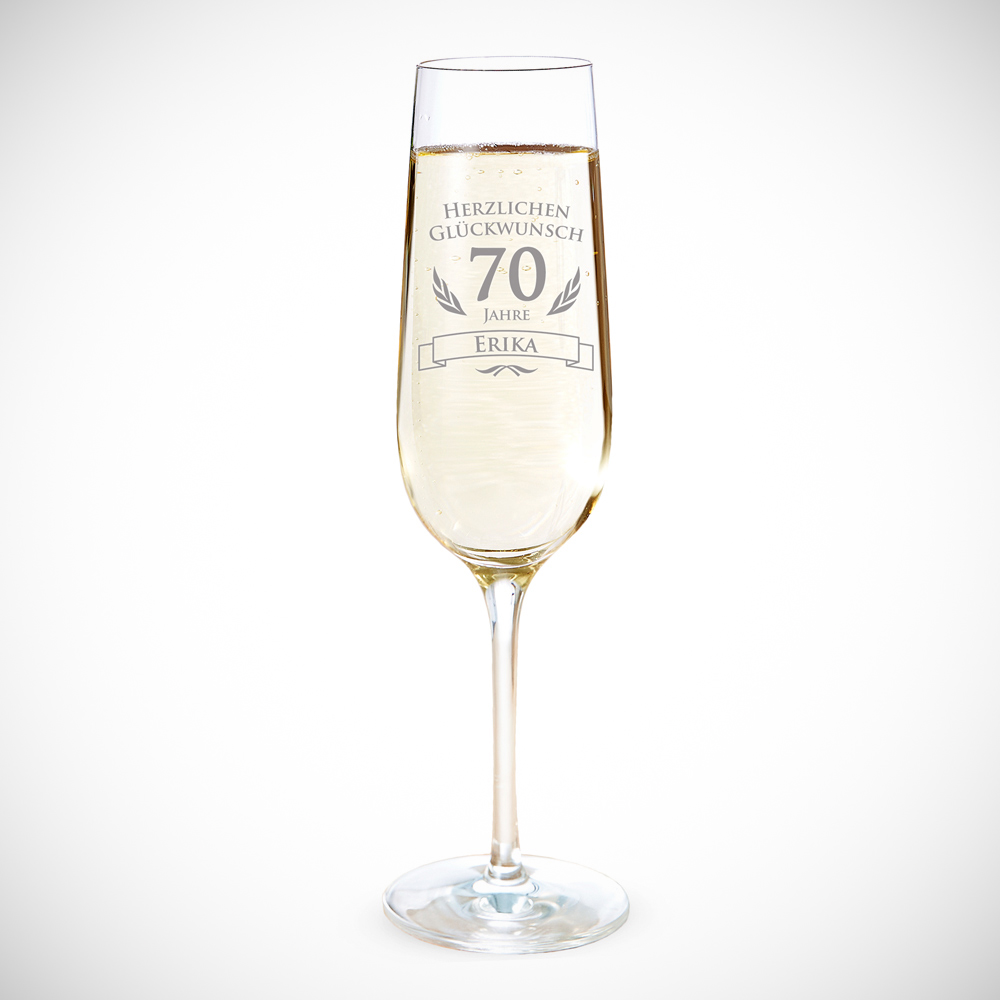 Sektglas - 70. Geburtstag - Personalisiert
