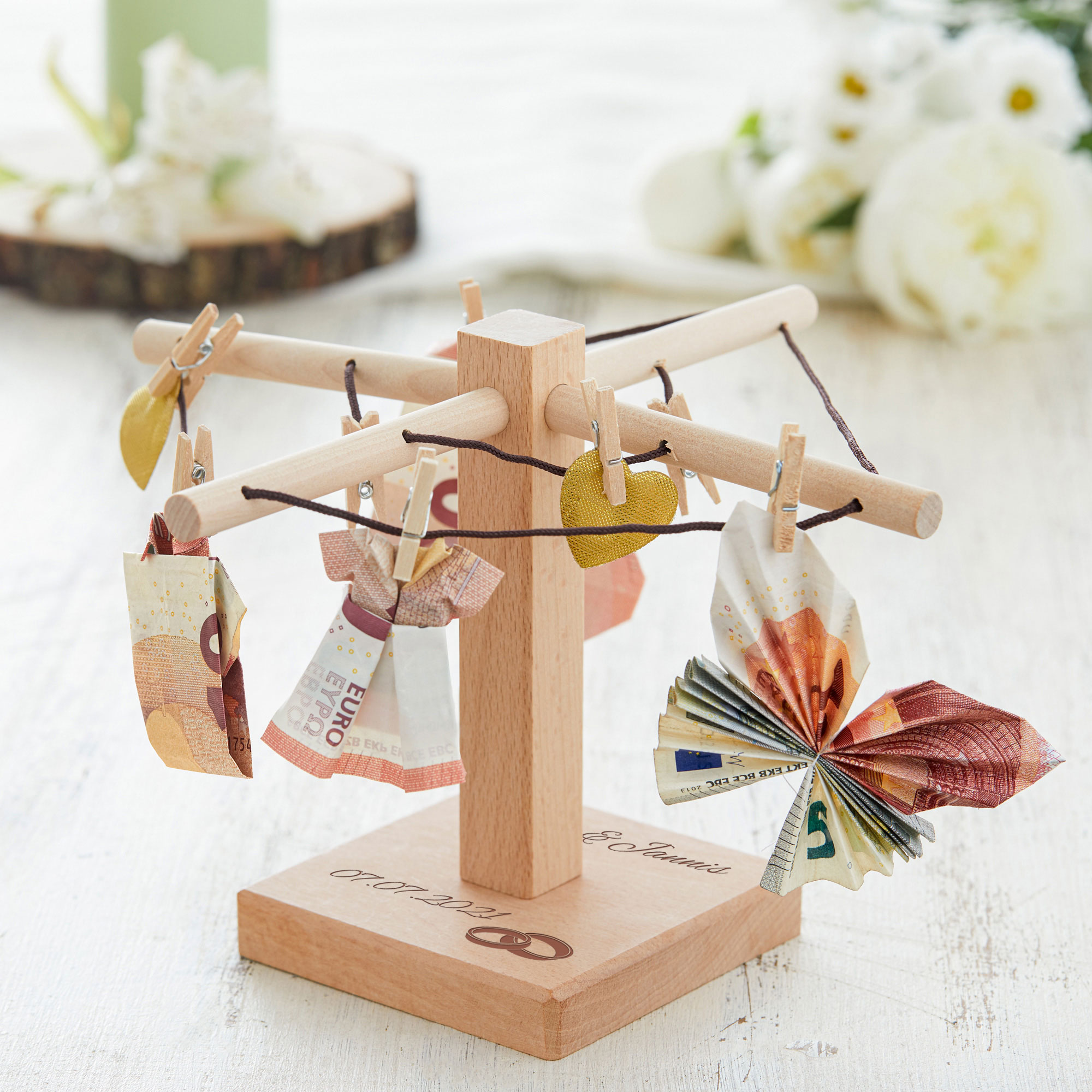 Geld Wäschespinne zur Hochzeit Geld Wäschespinne zur Hochzeit