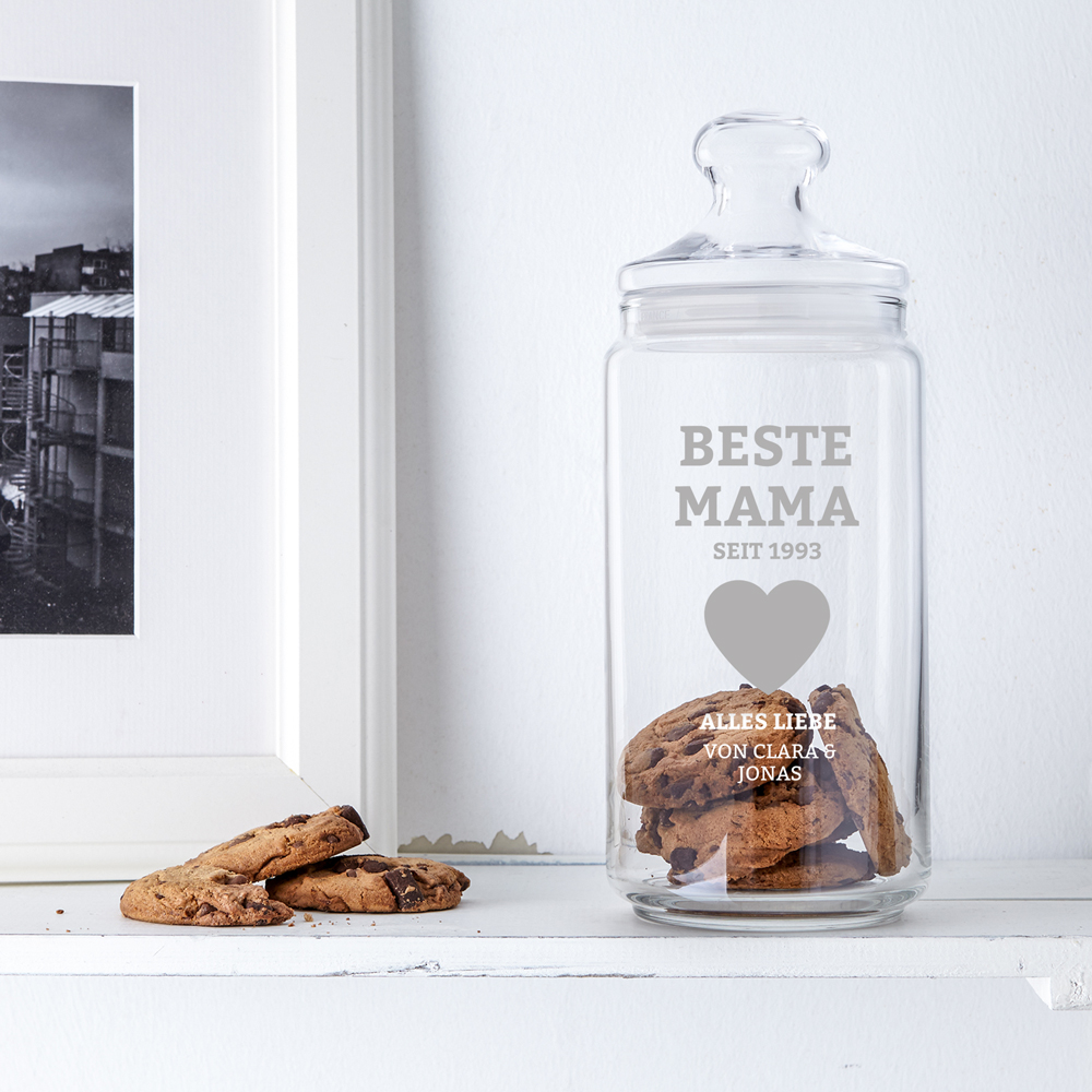 Keksglas mit Gravur - Für die Beste Mama - Personalisiert
