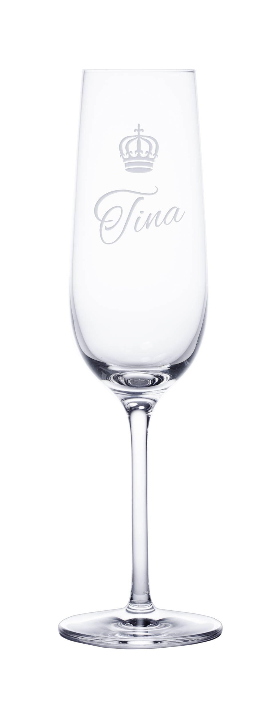 Sektglas mit Gravur Kleine Krone - Personalisiert