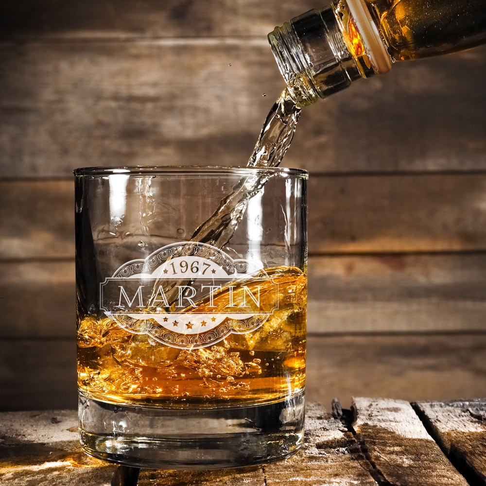 Whiskyglas mit Gravur Banderole - Personalisiert