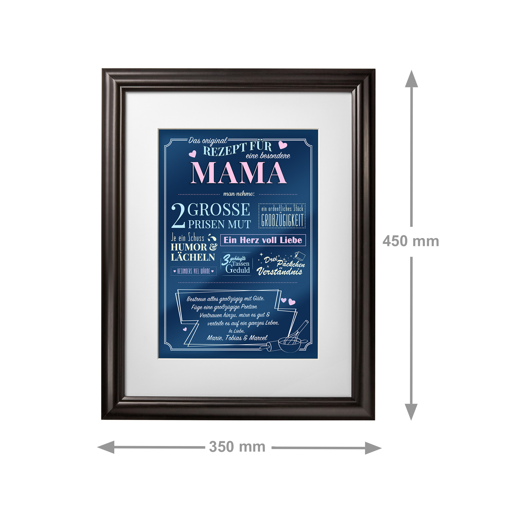 Personalisiertes Wandbild - Rezept für eine besondere Mama