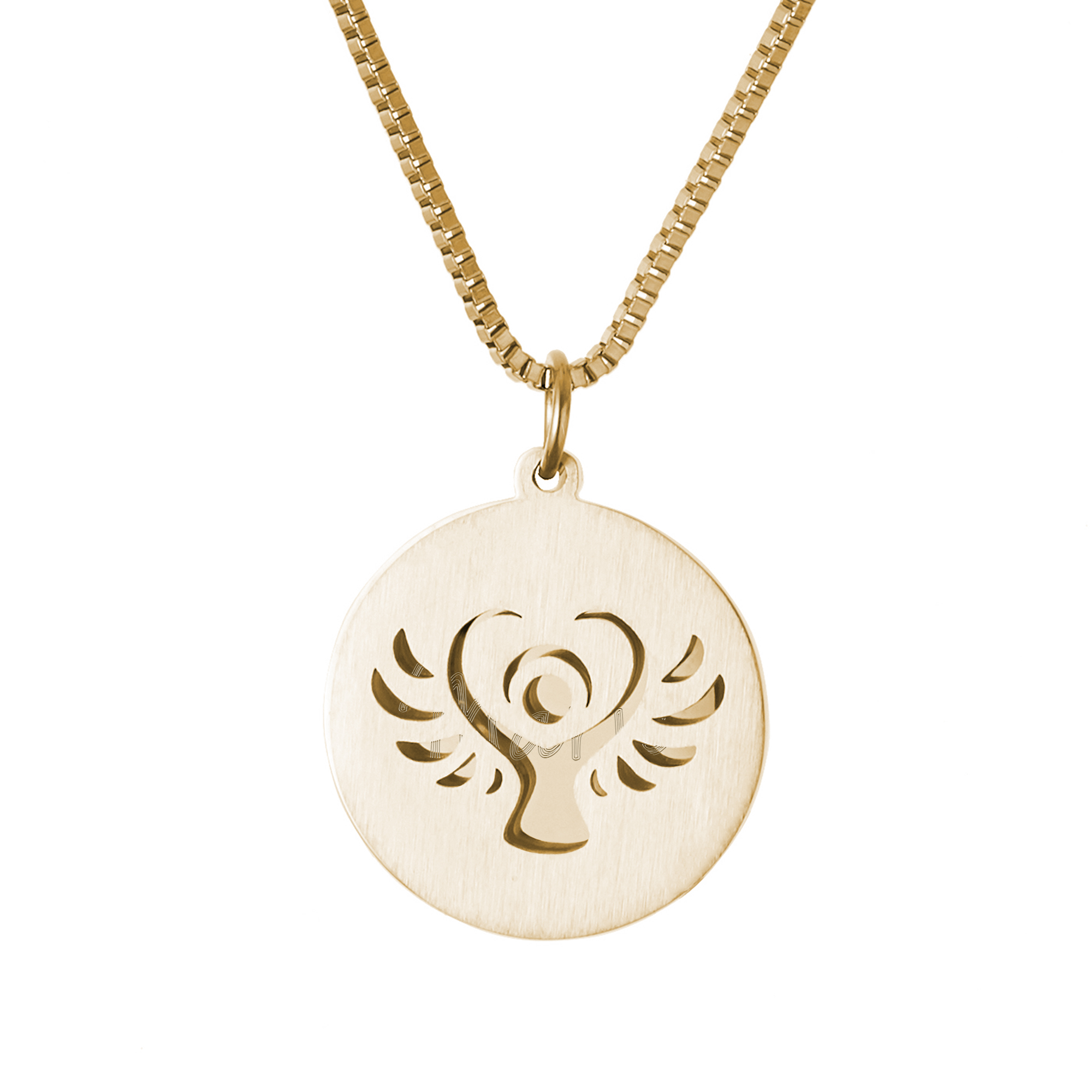 Halskette mit Gravur - Schutzengel und Name und Datum - Gold