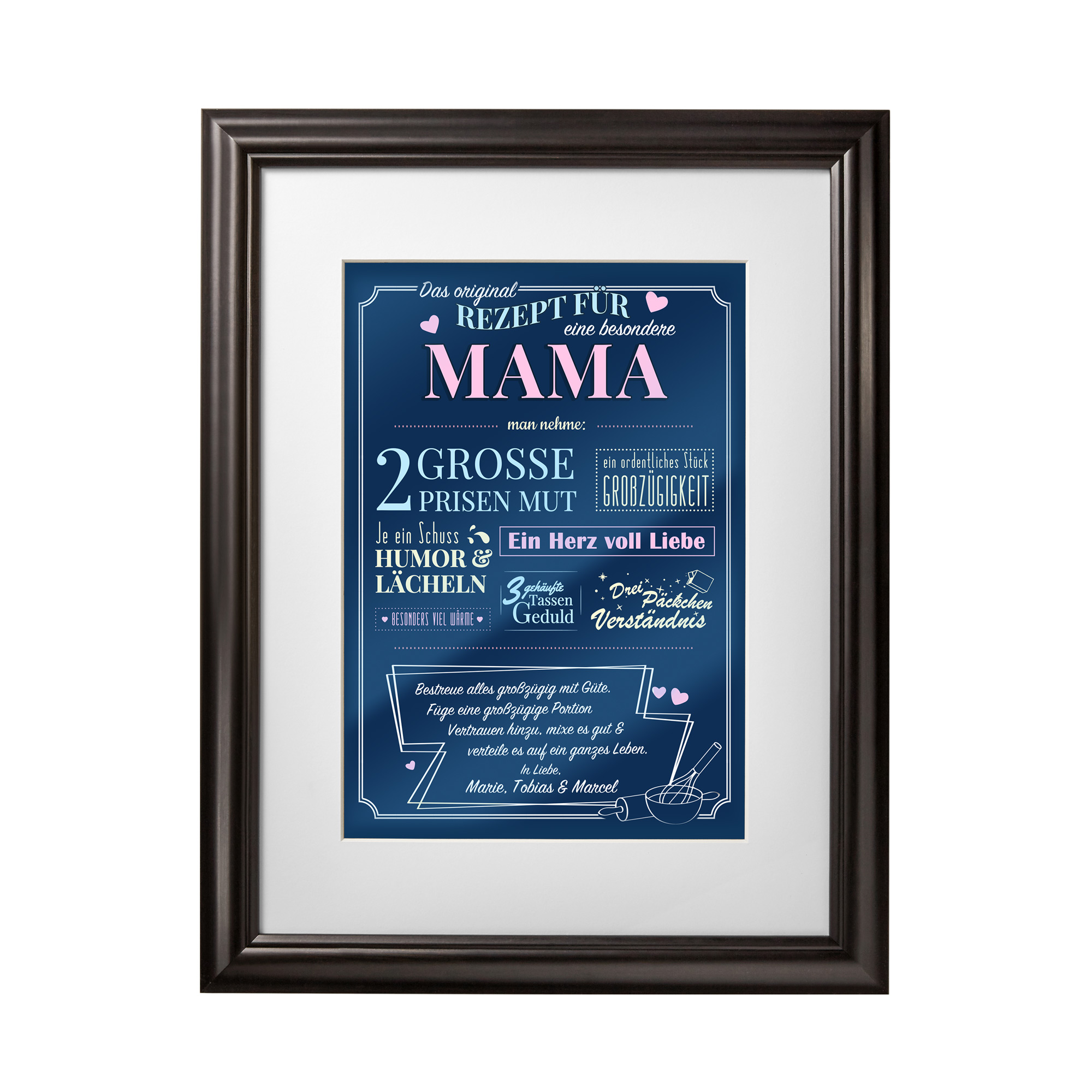 Rahmen - Mittel - Rezept Mama - Personalisiert