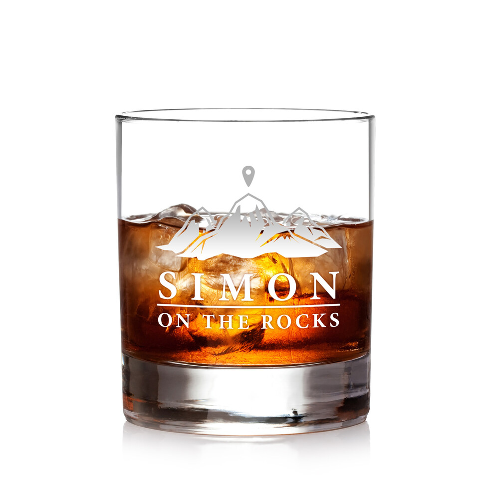 Whiskyglas mit Gravur On The Rocks - Personalisiert