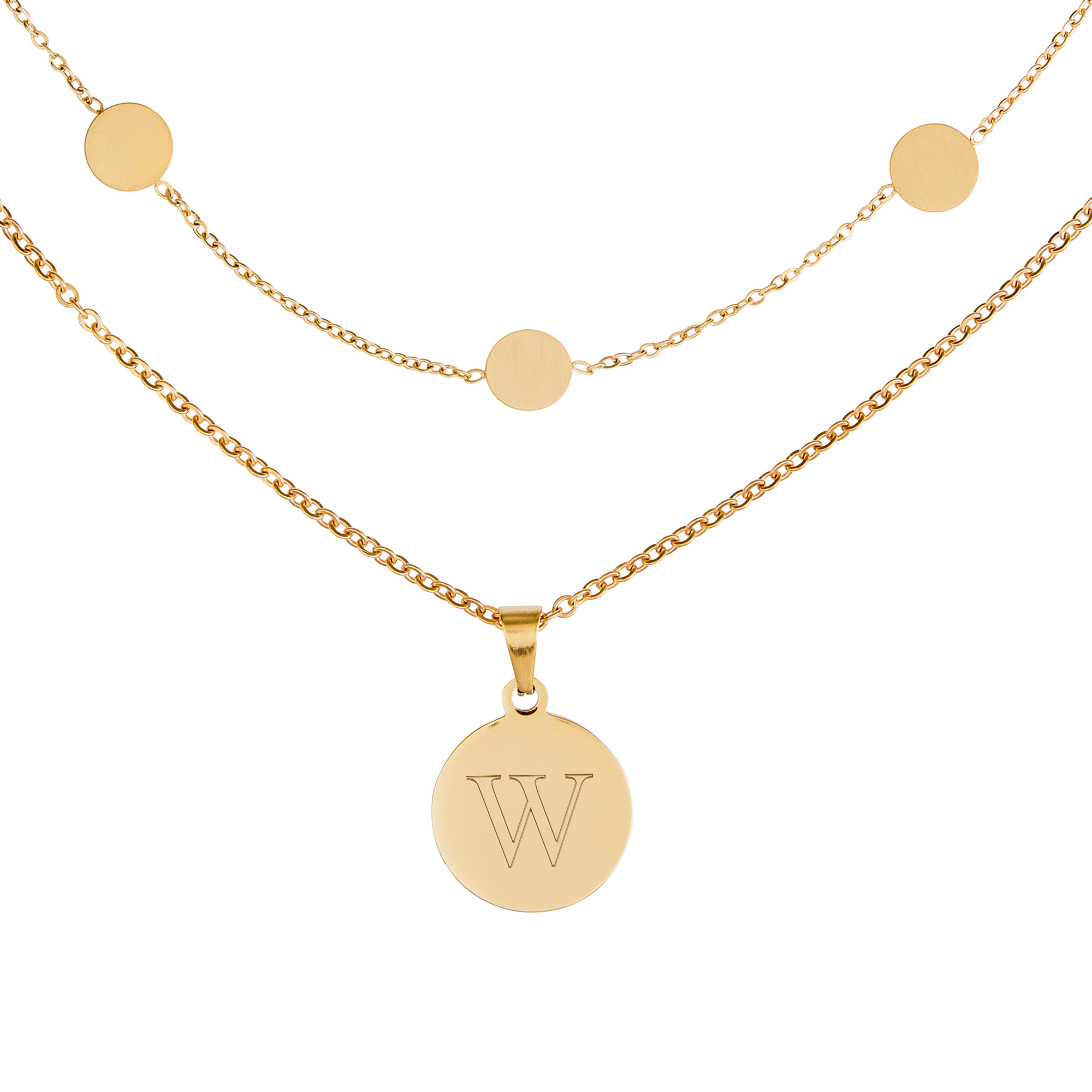 Bundle - Layering Kette - Kette Kreis S - Gold - Initial - Personalisiert