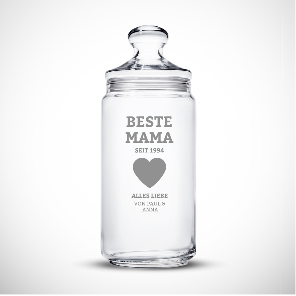 Keksglas mit Gravur - Für die Beste Mama - Personalisiert