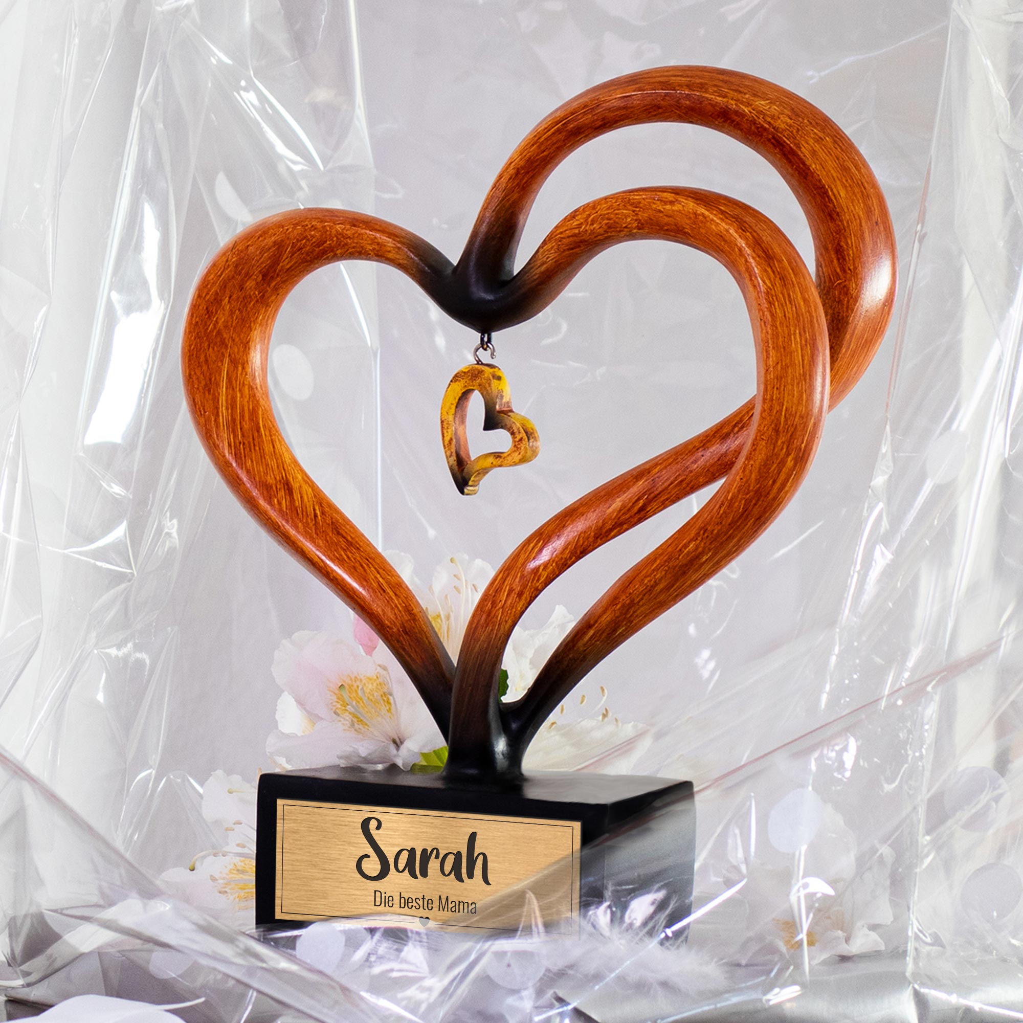Personalisierte Holz Herz Skulptur für die Beste Mama