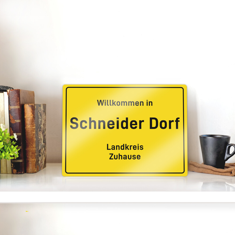 Aluschild - Ort - Landkreis Familie - Personalisiert