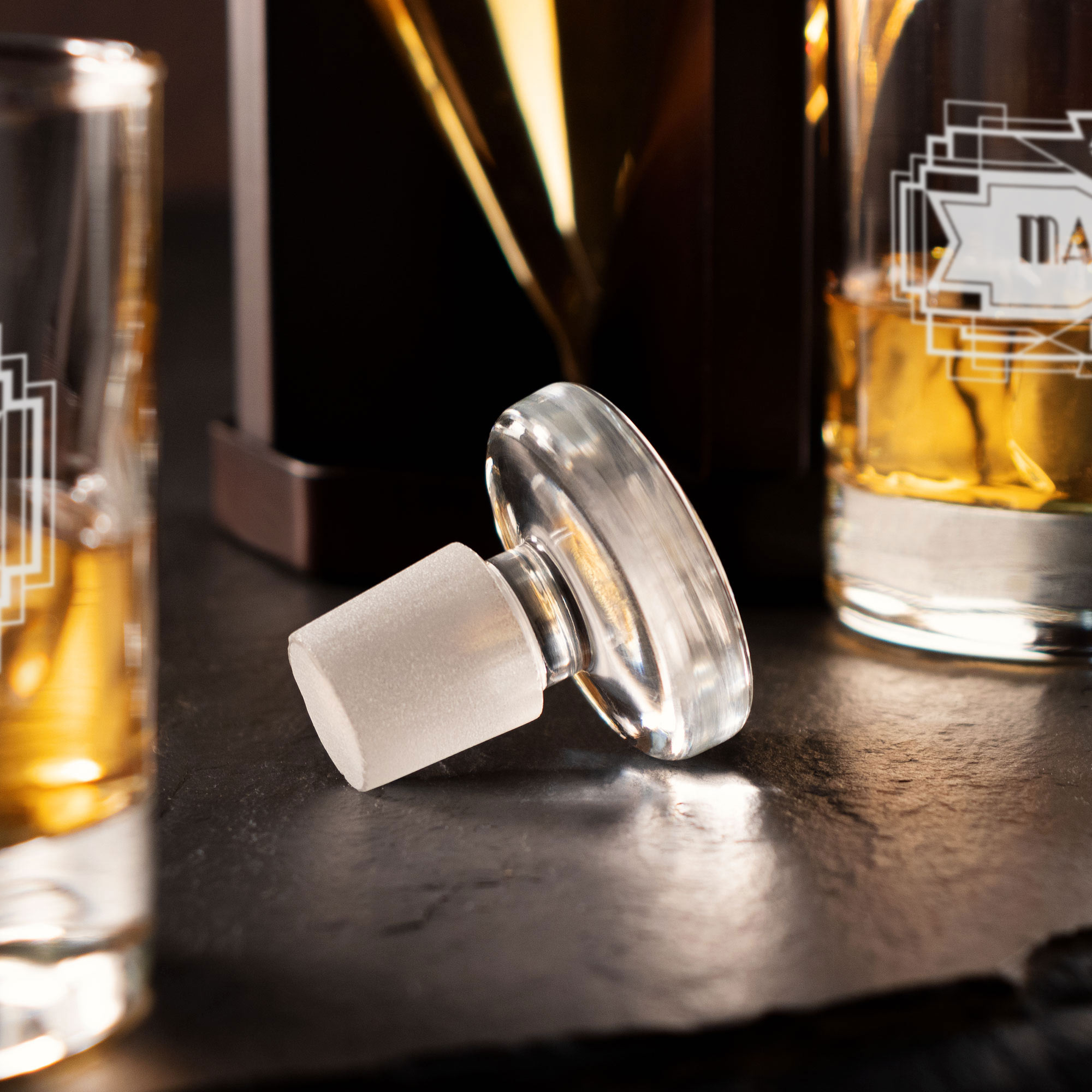 Whiskyset - Karaffe Diamant und 2 Whiskygläser mit Gravur