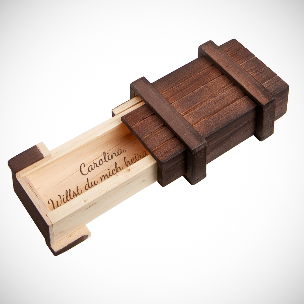 Magische Geschenkbox - Heiratsantrag - Personalisiert - Dunkles Holz