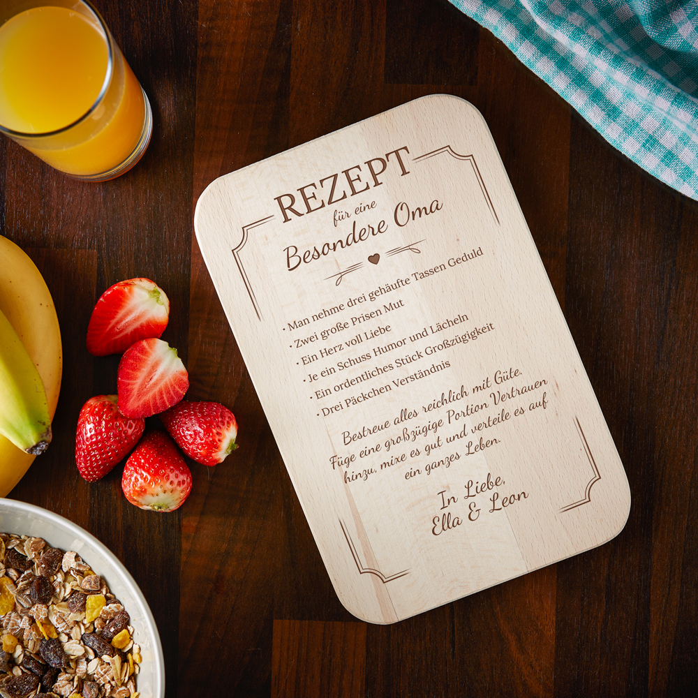 Frühstücksbrett für Oma - Rezept - Personalisiert