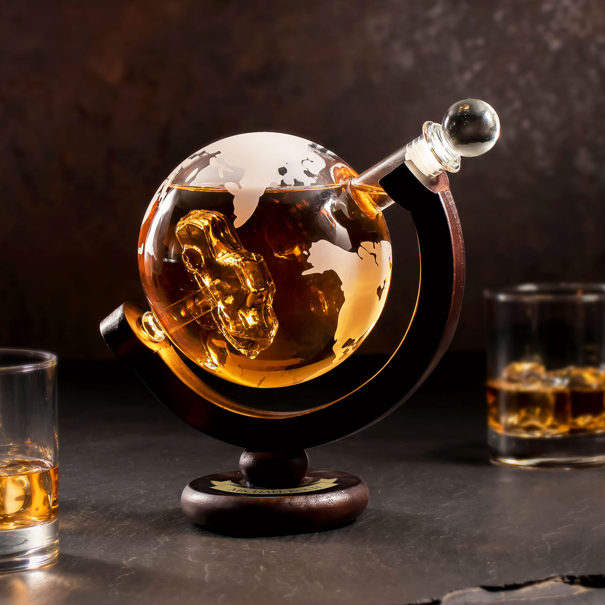 Whisky Karaffe Globus - Auto - Personalisiert