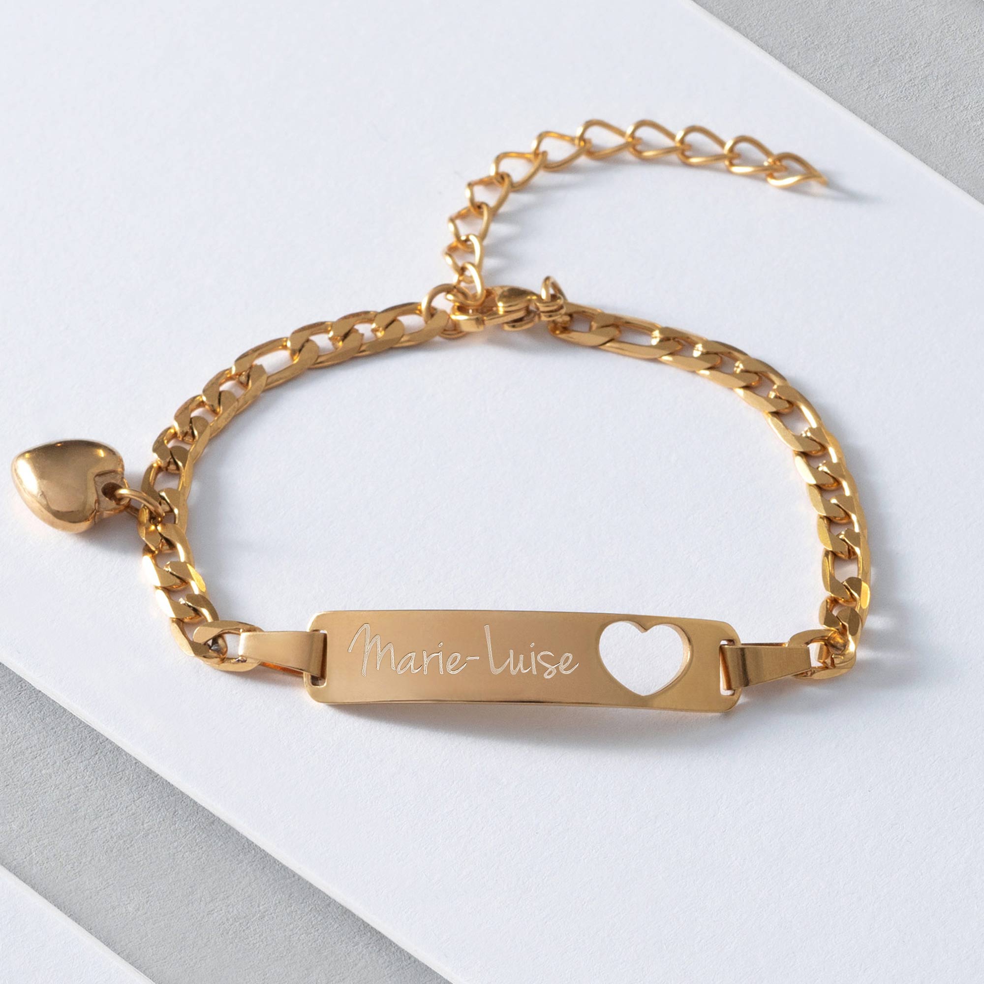 - mit personalisiert Name - - Herz Gravur Gold Armband Armband - Gravur