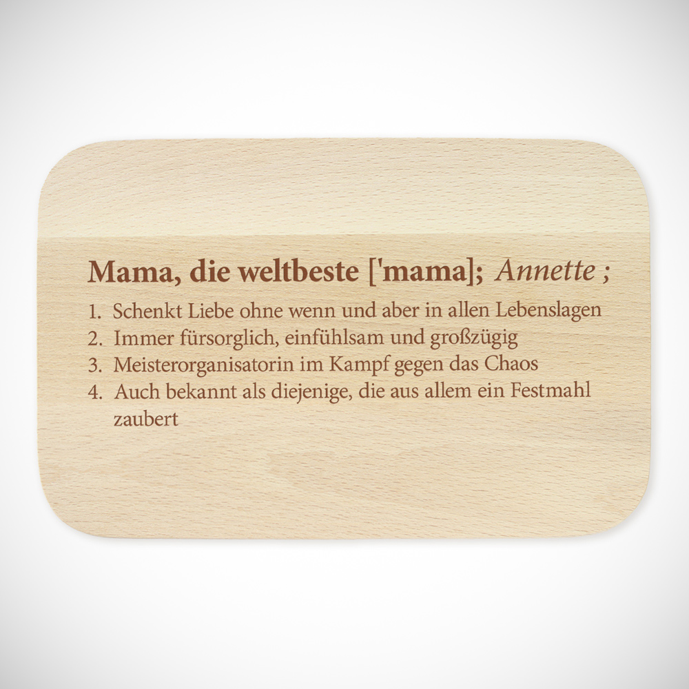 Frühstücksbrett mit Gravur - 2er Set Definition Mama Papa