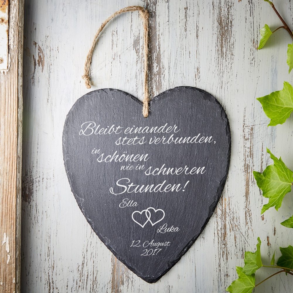 Schieferherz zur Hochzeit Schieferherz zur Hochzeit
