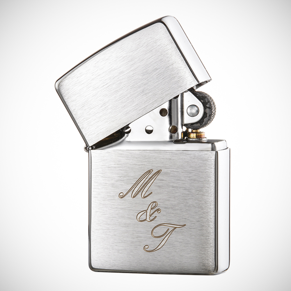 Original Zippo Feuerzeug - Personalisiert mit Gravur - Initialen für Paare