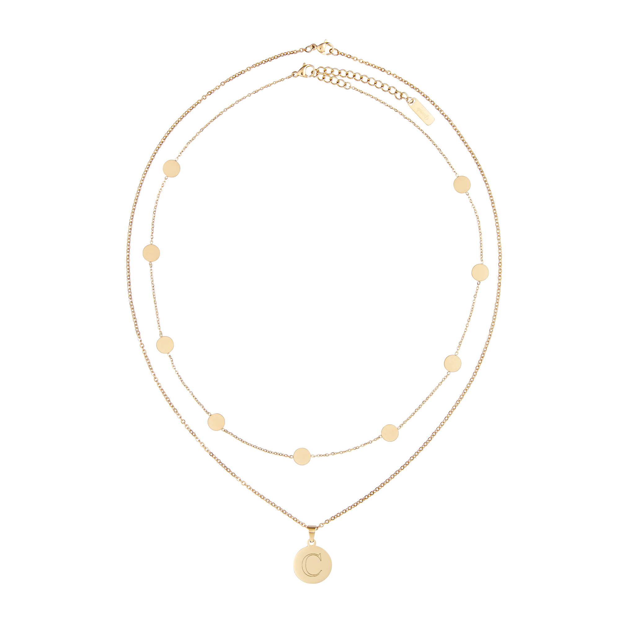 Bundle - Layering Kette - Kette Kreis S - Gold - Initial - Personalisiert
