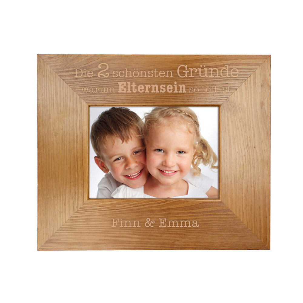 Bilderrahmen aus Holz mit Gravur - Elternsein - Personalisiert