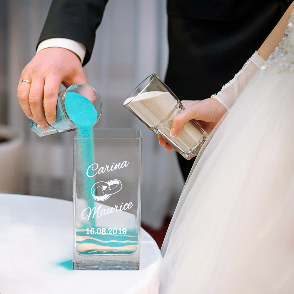 Vase mit Gravur zur Hochzeit
