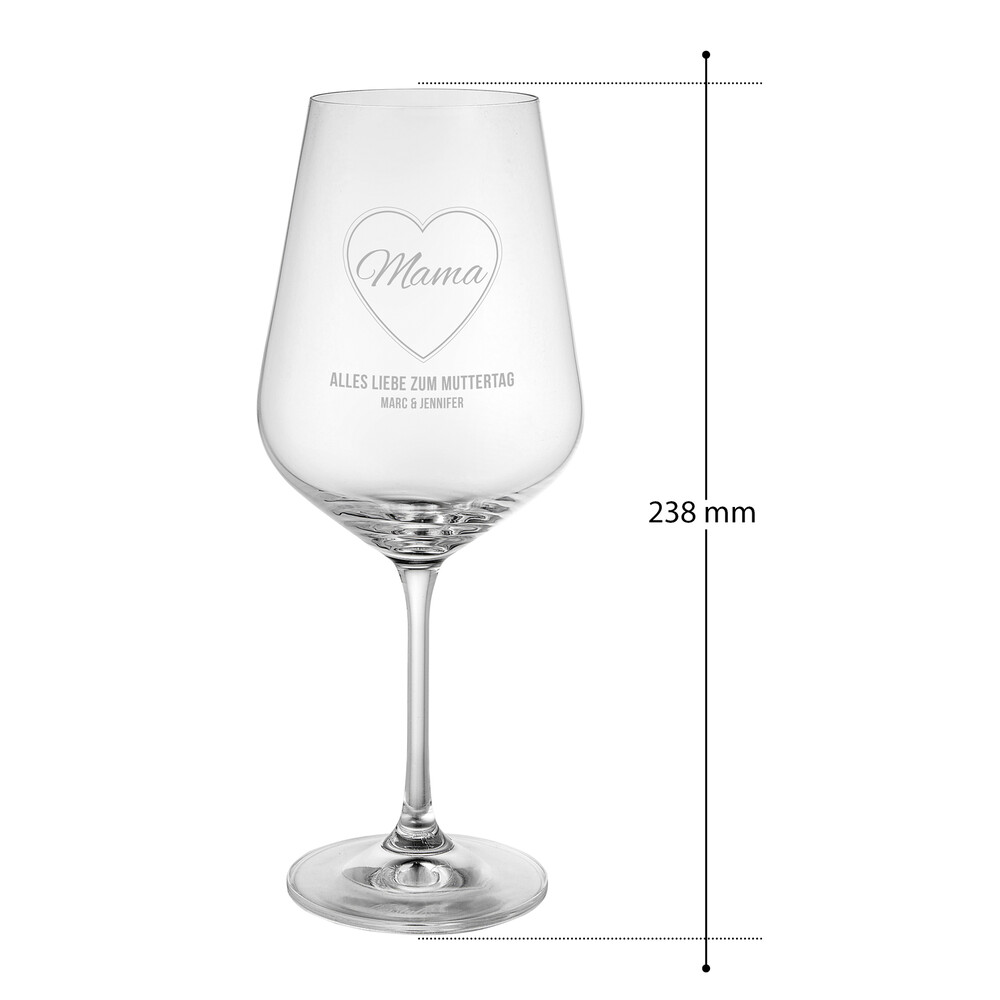 Weinglas - Mama im Herz - Personalisiert