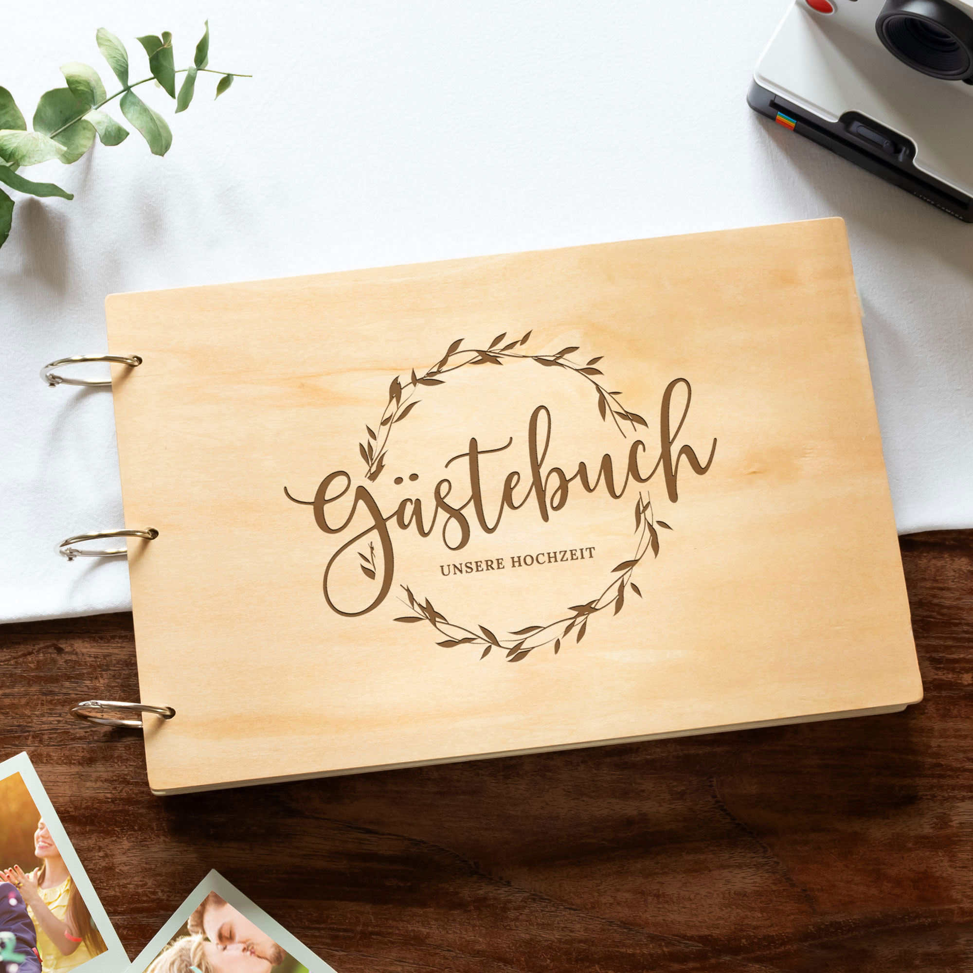 Gästebuch - Fotobuch Holzcover - Unsere Hochzeit - Standard