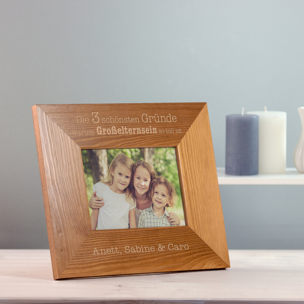 Bilderrahmen aus Holz mit Gravur - Großelternsein - Personalisiert Bilderrahmen aus Holz mit Gravur - Großelternsein - Personalisiert
