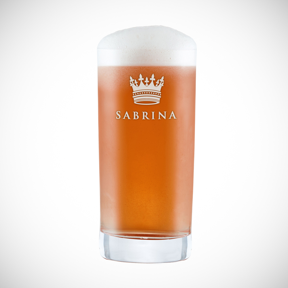 Craft Bier Glas mit Gravur - Große Krone - Personalisiert