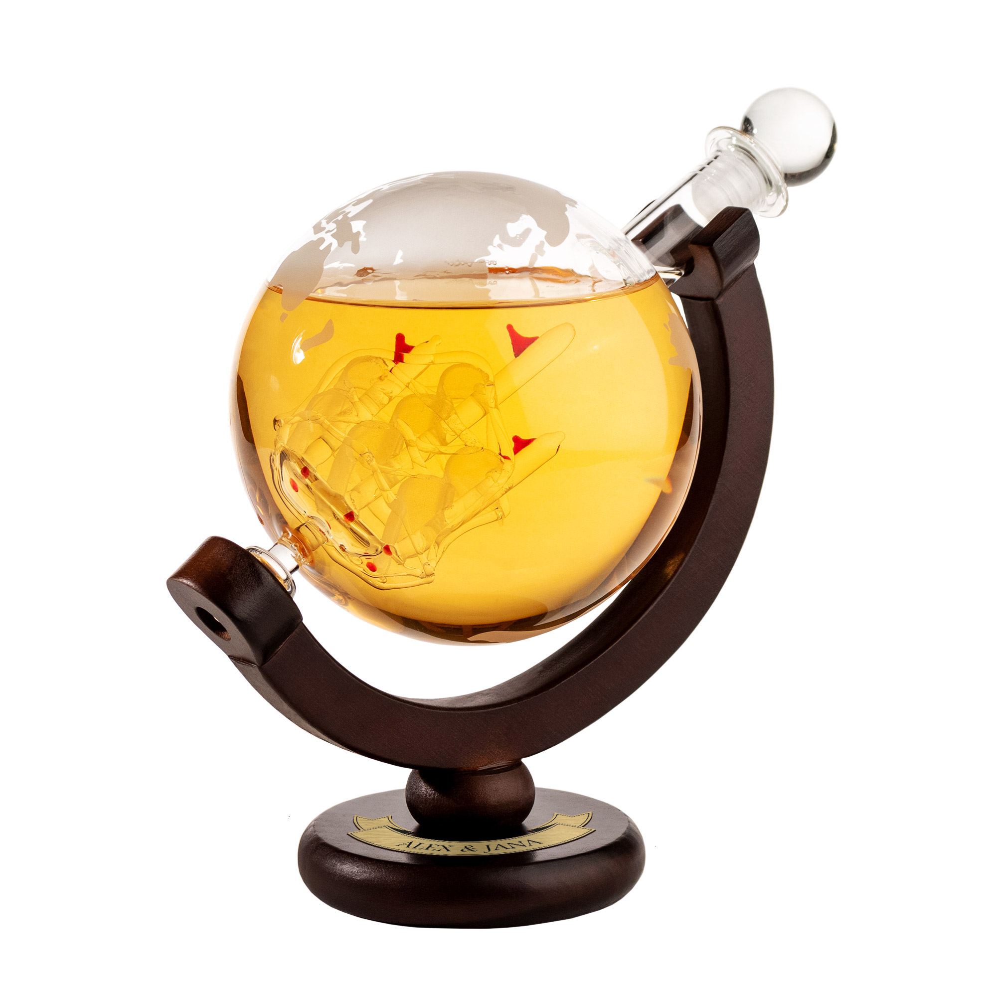 Whisky Karaffe Globus - Schiff - Personalisiert