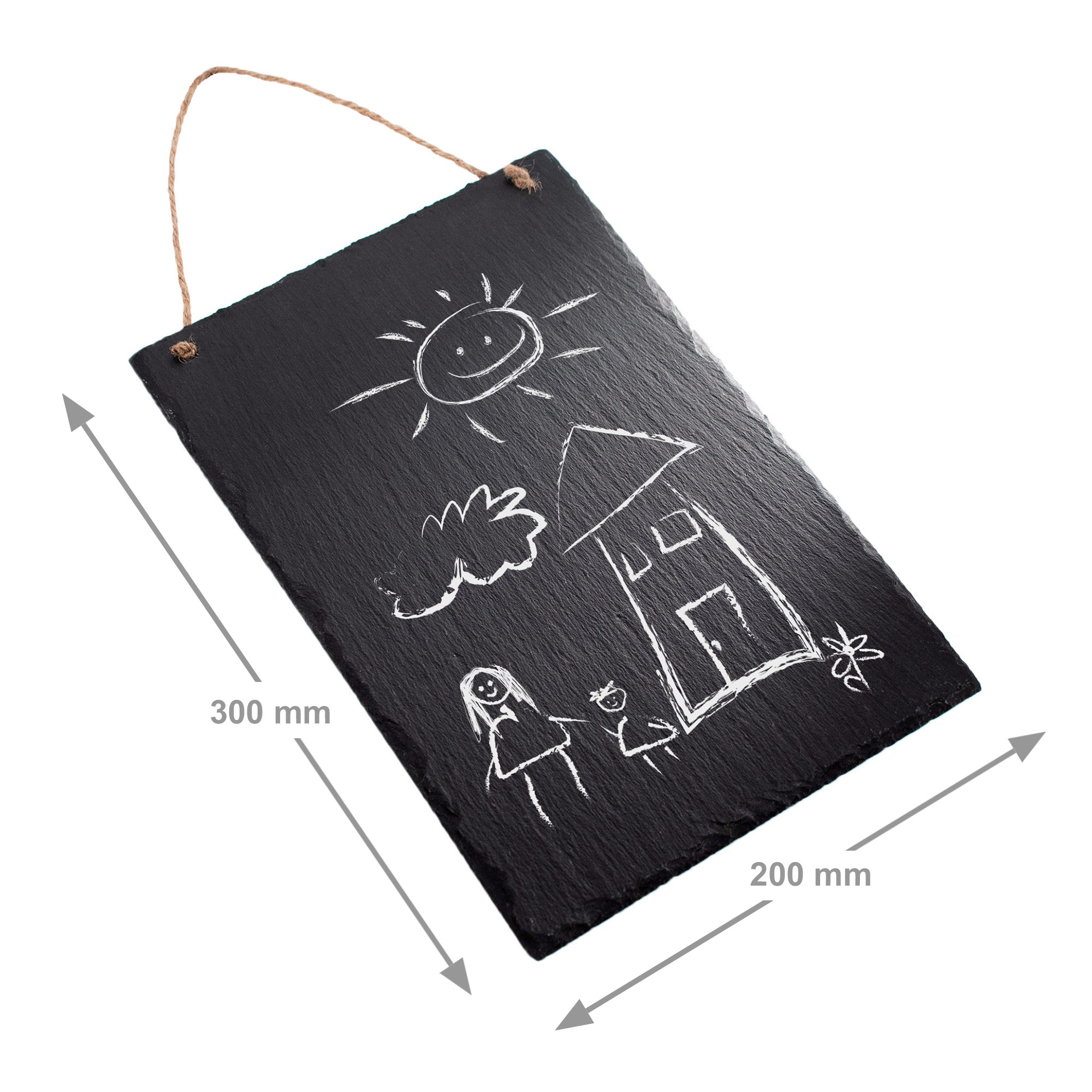 Große Schiefertafel zum Bemalen, Schild aus echtem Schiefer als Memoboard zum Selbstgestalten, Deko Schieferplatte als XXL Kreidetafel zum Beschrifte